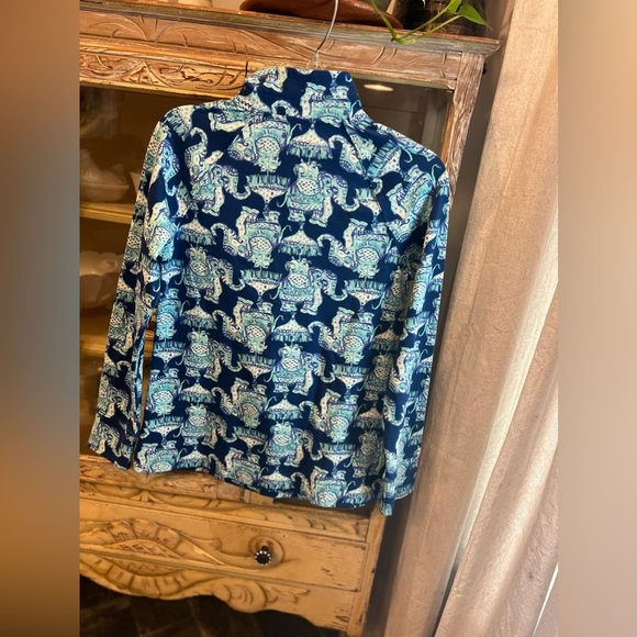 Lilly Pulitzer Womens XS Blue Elephants Skipper Popover - Picture 5 of 5
